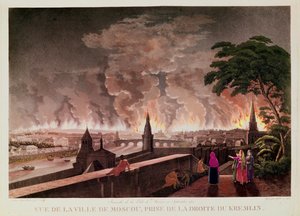Brand in Moskou, september 1812, gegraveerd door Gibele, 1816